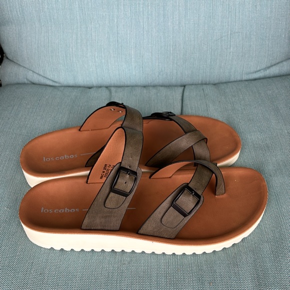 New los Cabos Nin, brown adjustable, strappy woman’s sandals, size 42EU /10-11US - Picture 2 of 4